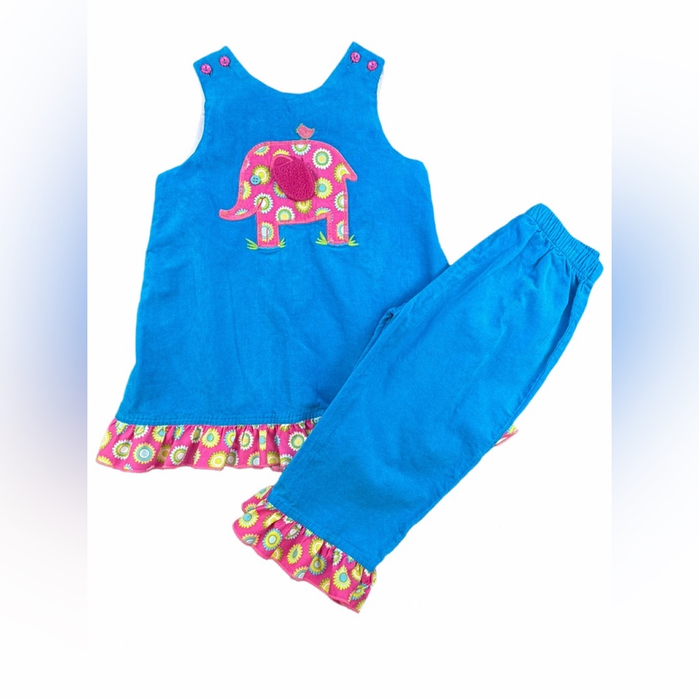 THE BAILEY BOYS Girls Corduroy 2 Piece Elephant Set - 3T